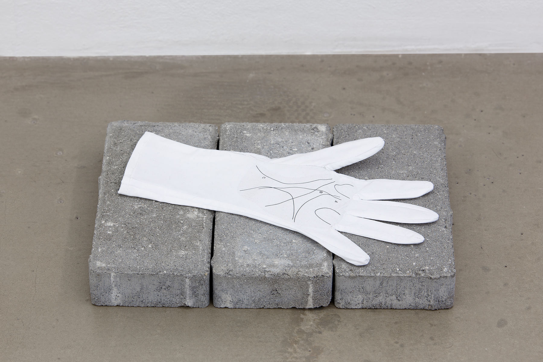 Palmistry, 2015, cotton glove, 14 x 27 cm