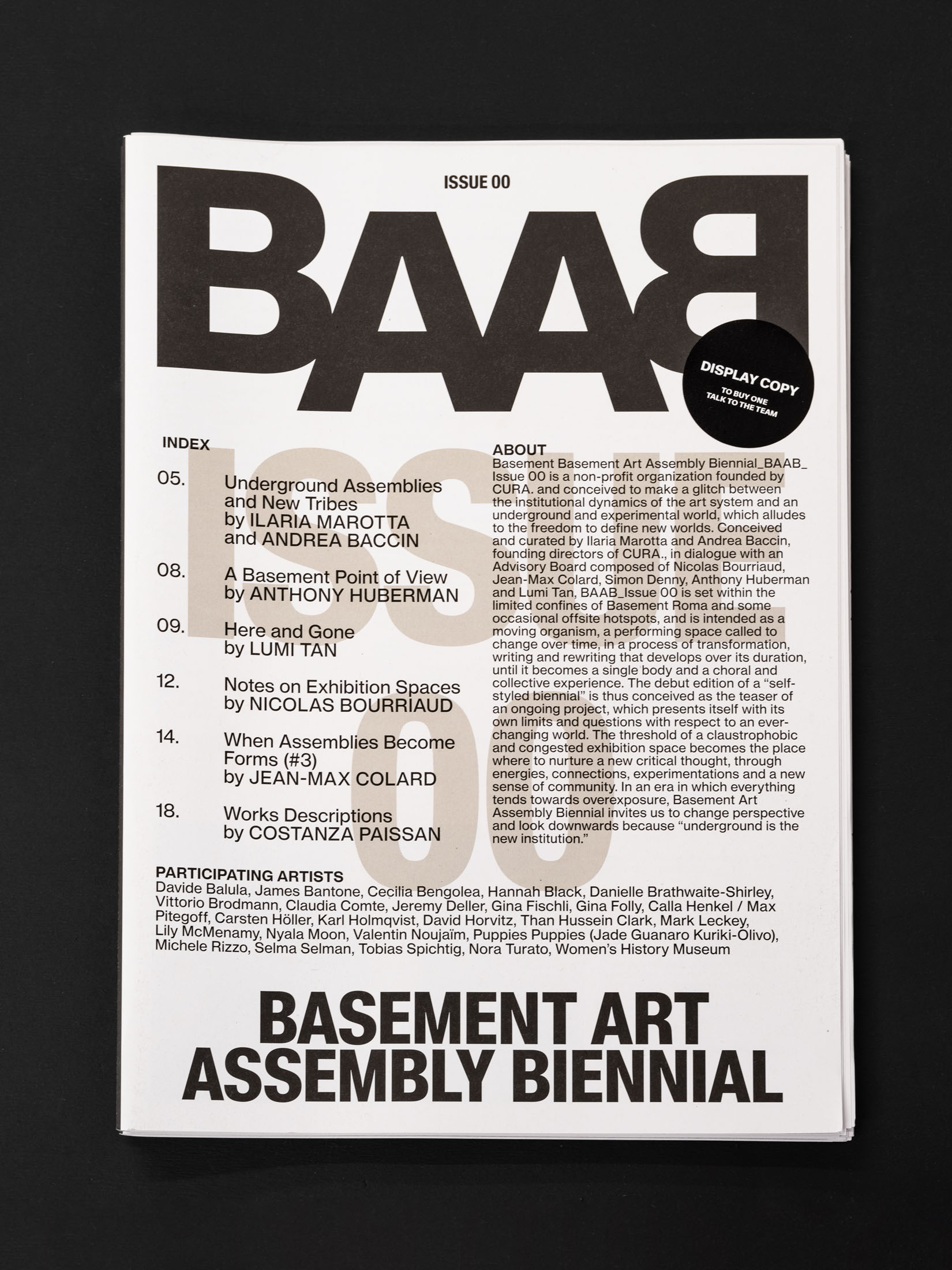 Basement art assembly biennial, issue 00 at basement roma 125